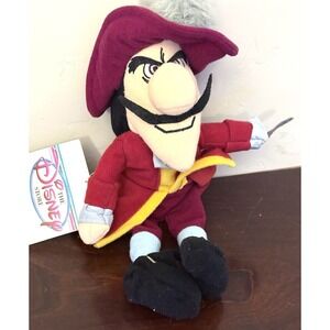 The Disney Store Peter Pan Captain Hook 8" Mini Bean Bag Plush NWT Vintage